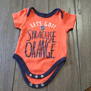 Syracuse Orange One Piece 0-3M Short Sleeve Baby Onesie Shirt Outfit